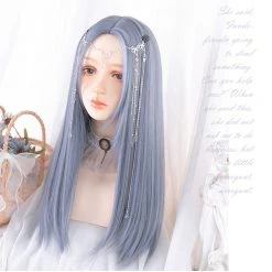 Juwas Fashion & Beauty Fair Kei Silver Gray Long Wigs