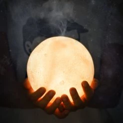 Juwas NEW ARRIVAL Lunar Moon Night Lamp Humidifier
