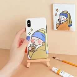Juwas.com Online Store NEW ARRIVAL Milk Tea Girl And Van Gogh IPhone Case