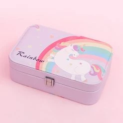 Juwas Kawaii Rainbow Unicorn And Elephant Jewelry Box