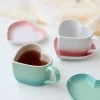 Juwas NEW ARRIVAL Heart Ceramic Coffee Cup And Saucer