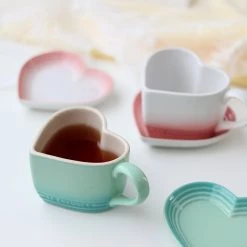 Juwas NEW ARRIVAL Heart Ceramic Coffee Cup And Saucer