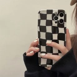 Juwas Black Plaid IPhone Case