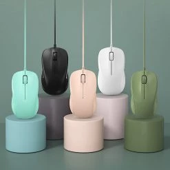 Juwas NEW ARRIVAL Cute Pastel Color Wired Mouse