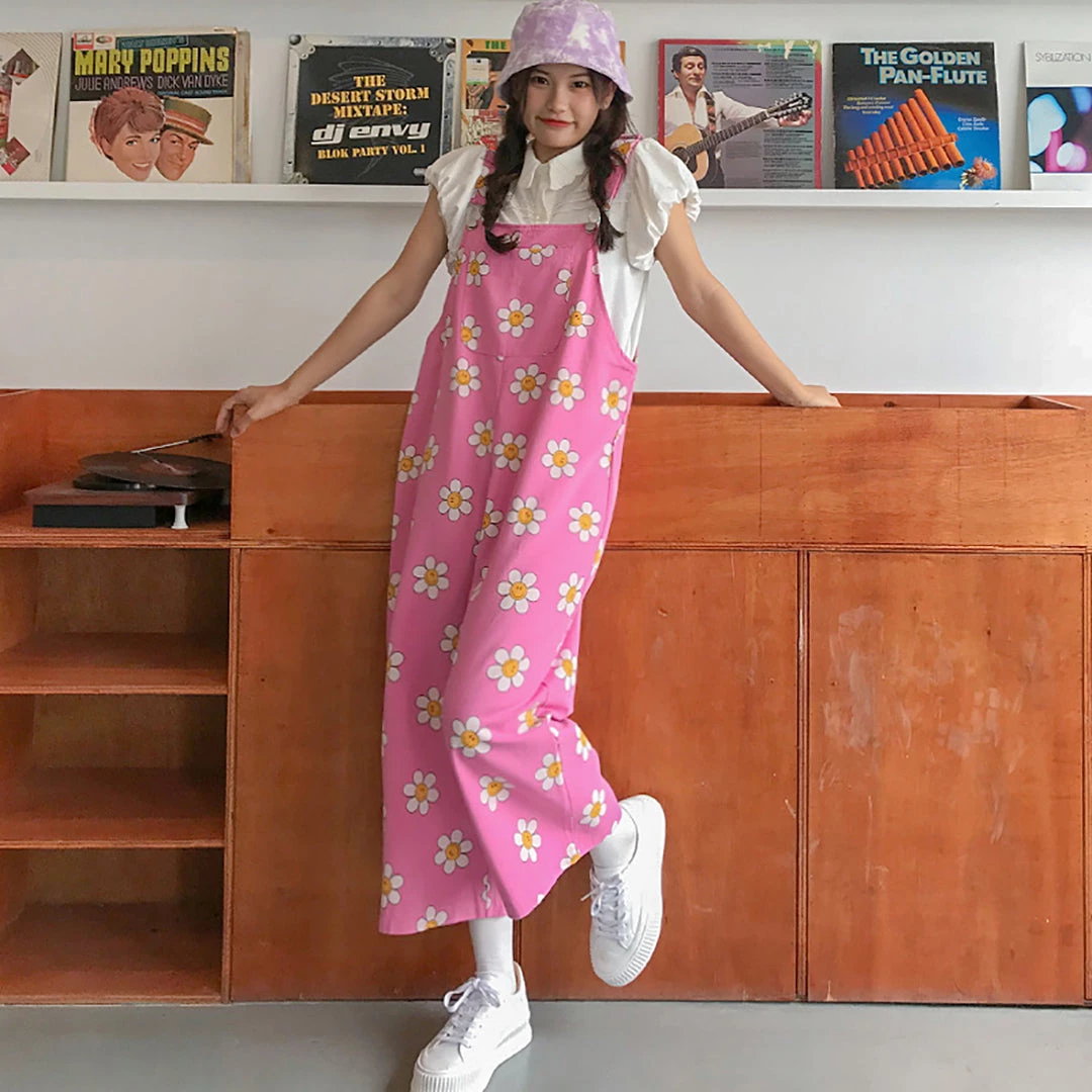 Juwas NEW ARRIVAL Flowers Print Rose Overalls Suitpants Dungaree 4 Juwas NEW ARRIVAL Flowers Print Rose Overalls Suitpants Dungaree