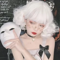 Juwas Heng Ji White Short Curly Bob Cut Wig NEW ARRIVAL