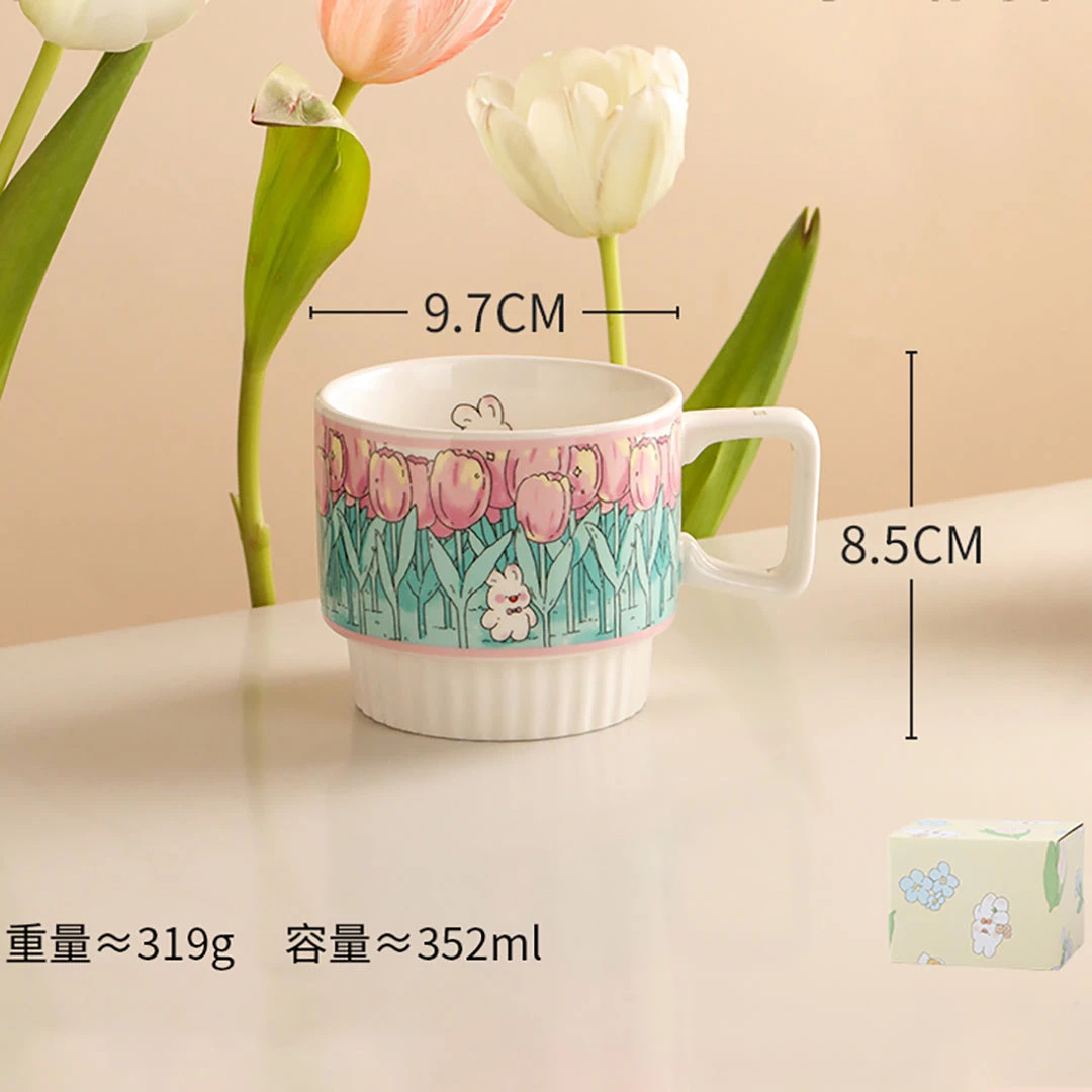Juwas NEW ARRIVAL Cute Floral Ceramic Mug 12 Juwas NEW ARRIVAL Cute Floral Ceramic Mug