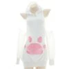 Juwas Bunny Paw Backless Hoodie Dress