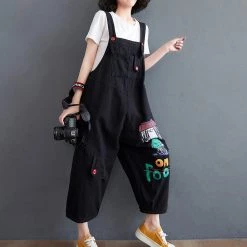Juwas NEW ARRIVAL Cartoon Print Oversized Overalls