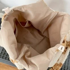 Juwas Kawaii Bear Prints Plush Shoulder Bag