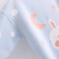 Juwas Moon Stars Rabbit Print Loose Sweater CLOTHING