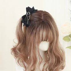 Juwas NEW ARRIVAL Heart Lock Black Ribbon Hair Bow