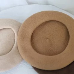 Juwas Cute Bear Ear Bowknot Beret Hat