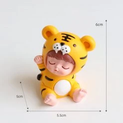 Juwas Cute Tiger Suit Baby Mini Figurine