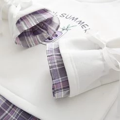 Juwas Letters Print Fake Two Piece Hoodie