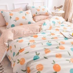 Juwas.com Online Store Orange Print Comfortable Bedding Set