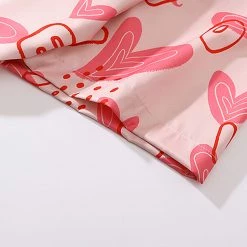 Juwas Love Hearts Printed Vintage Loose T-shirt