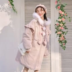 -Juwas NEW ARRIVAL Lovely Plaid Ruffled Cotton Coat