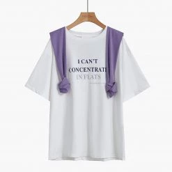 Juwas NEW ARRIVAL Letters Print Round Neck T-shirt