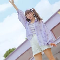 Juwas Kawaii Bear Overshirt Polo Jacket