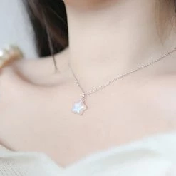 Juwas NEW ARRIVAL Lovely Star Pendant 925 Sterling Silver Necklace