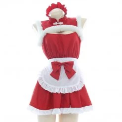 Juwas CLOTHING Cheongsam Red Maid Cosplay Outfit
