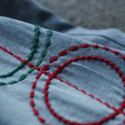 Juwas Retro Embroidery Elastic Waist Cropped Jeans NEW ARRIVAL