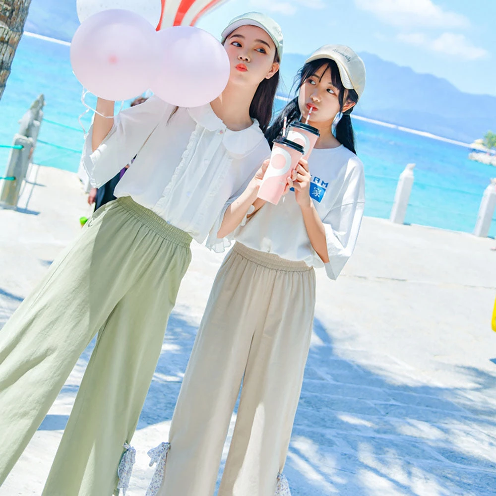 Juwas NEW ARRIVAL Kawaii Side Ribbon Capri Square Pants 4 Juwas NEW ARRIVAL Kawaii Side Ribbon Capri Square Pants