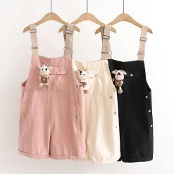 Juwas Cow Dangles Short Overalls