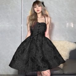 Juwas Vintage Backless Lace Up Dress NEW ARRIVAL