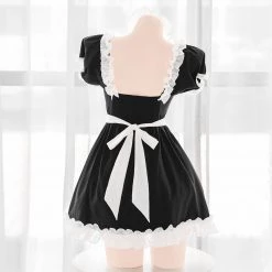 Juwas Maid Ruffle Hollow Out Lingerie Dress