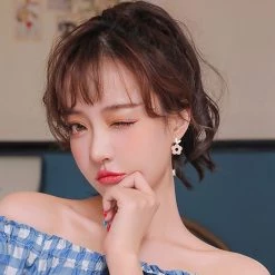 Juwas NEW ARRIVAL Pastel Flower Silver Earrings