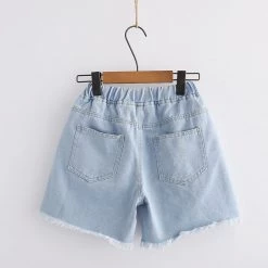 Juwas NEW ARRIVAL Rabbit Embroidery Vintage Denim Shorts