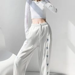 Juwas Chic Side Mini Hearts Jogger Sweatpants NEW ARRIVAL