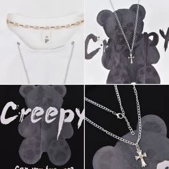 Juwas Punk Creepy Black N White T-Shirt 17 Juwas Punk Creepy Black N White T-Shirt