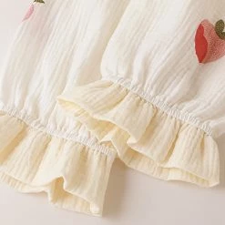 Juwas CLOTHING Peach Print Bowknot Cotton Pajamas Set 17 Juwas CLOTHING Peach Print Bowknot Cotton Pajamas Set