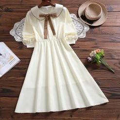 Juwas Doll Collar Long Sleeve Dress