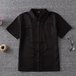 Juwas Kawaii White Pleated High School Polo Shirt CLOTHING