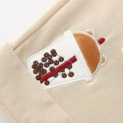 Juwas NEW ARRIVAL Sweet Milktea Bear Loose Sweatpants