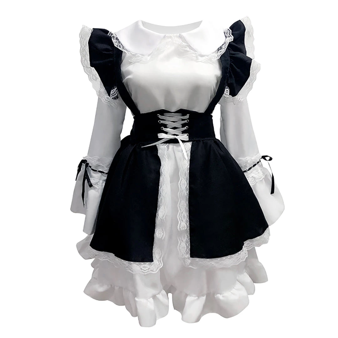 Juwas CLOTHING Lolita Maid Girl Ruffle Collar Mini Dress 9 Juwas CLOTHING Lolita Maid Girl Ruffle Collar Mini Dress