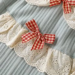 Juwas Lovely Bowknot Ruffled Collar Cotton Pajamas Dress