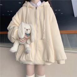 Juwas Reversible Plush Warm Coat Jacket