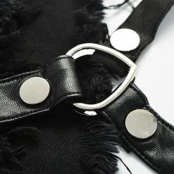 Juwas Punk One-Leg Strap Shorts