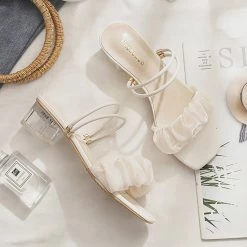 Juwas Transparent Low Heeled Sandel NEW ARRIVAL