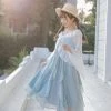 Juwas NEW ARRIVAL Pastel Blue Summer Ruffle Top Dress