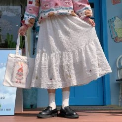 Juwas CLOTHING Lovely Lace Elastic Waist Skirt