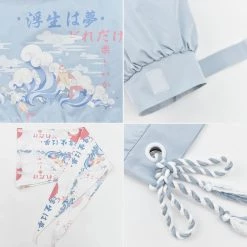 -Juwas Pastel Blue Girl Sailor Collar Coat