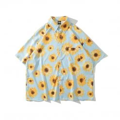 Juwas Sunflowers Printed Vintage Loose T-shirt