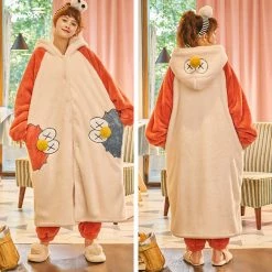 Juwas Cute Cookie Monster Fluffy Night Sleepwear CLOTHING