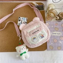 Juwas Bear Pattern Furry Crossbody Bag